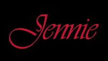 a black background with the name jennie in red letters