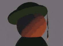 a cartoon drawing of a man with a hat and glasses making a surprised face