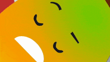 a cartoon drawing of a mango with a face and arms