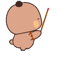 a cartoon of a bear holding a stick