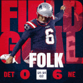 a patriots football player with the number 6 on his uniform
