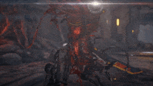 a blurred image of a room with a sign that says ' ambulance '