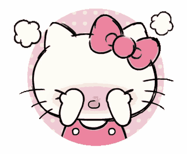 Cute Hello Kitty Sticker - Cute Hello Kitty Shy - Discover & Share GIFs