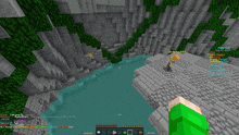 a screenshot of a minecraft game shows a person standing in a cave