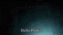 a cartoon drawing of a bunny with the words hello pookie below it