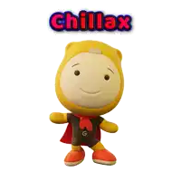 a cartoon character with the word chillax on the top
