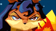 a close up of a cartoon character 's face with an angry expression