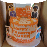 a cake that says " happy 7th birthday cairee " on it