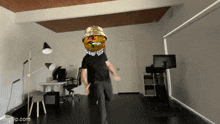 a man in a black shirt is dancing in a room with imgflip.com at the bottom