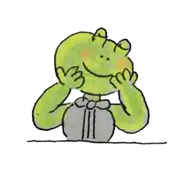 a drawing of a frog with a bow tie on