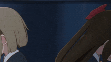 a couple of anime girls standing next to each other
