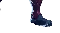a close up of a person 's legs with a shield