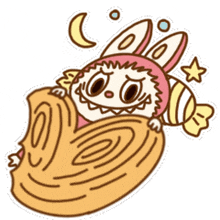 a cartoon drawing of a monster laying on a blanket