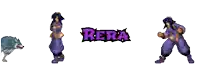 a video game character named rera is shown in three different poses