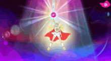 she ra from she ra and the princesses of power is holding a sword with a bitcoin symbol on it .