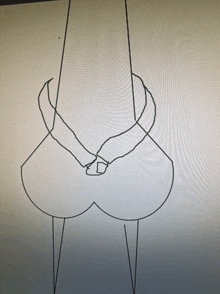 a computer screen shows a drawing of a woman 's butt with the number 18 at the bottom