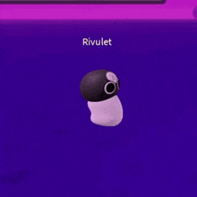 a purple background with a cartoon character named rivulet on it