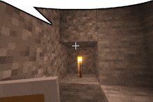a screenshot of a minecraft game shows a torch in the middle of a cave