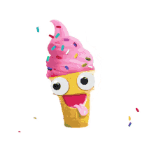 ice cream tongue out sweet sprinkles googly eyes