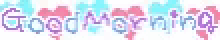 a blurred image of the word good morning on a blue and pink background .
