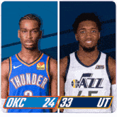 Oklahoma City Thunder (24) Vs. Utah Jazz (33) First-second Period Break GIF - Nba Basketball Nba 2021 GIFs