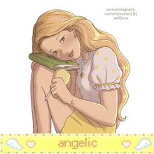 a drawing of a girl with the name angelic on the bottom right