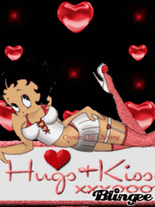 betty boop animated glitters sparkling hearts