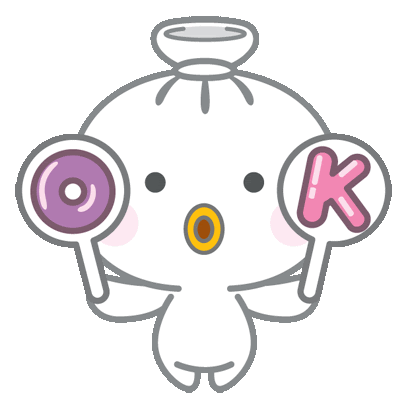 a cartoon character is holding a circle and a pink k