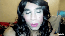 a close up of a person 's face with the name andrea on the bottom right