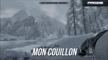 a screenshot of a video game with mon couillon written in white
