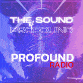 a poster for the sound of profound radio shows a stage with smoke coming out of it