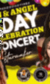 an angel day celebration concert poster with a woman on it