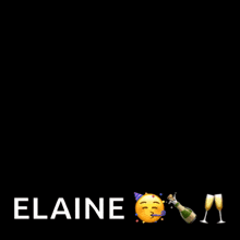 a happy new year greeting card with the name elaine on it