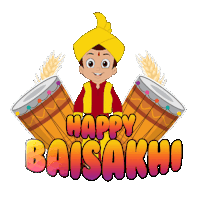Happy Baisakhi Chhota Bheem Sticker