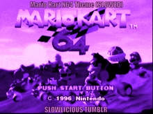 a purple mario kart n64 theme is slowed down