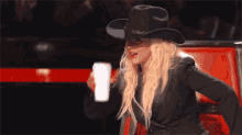 Christina Impersonates Blake GIF - The Voice Christina Aguilera Cowboy GIFs