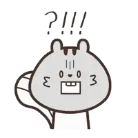 a cartoon drawing of a squirrel with a question mark above his head