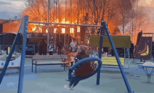 This Is Fine Swing Fire GIF - This Is Fine Swing Fire GIFs