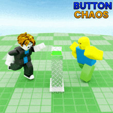 a video game called button chaos has two roblox characters fighting each other