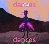a drawing of a dragon with the words " dances dances " above it