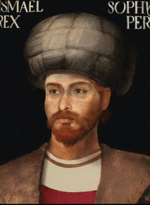 a painting of a man with a beard and a turban with the name ismael rex
