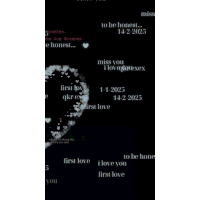 a black background with white hearts and the words first love i love you first love