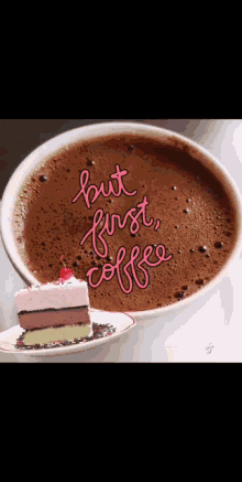 Good Morning But First Coffee GIF - Good Morning But First Coffee Cake GIFs