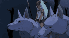 crying princess mononoke wolf comfort anime