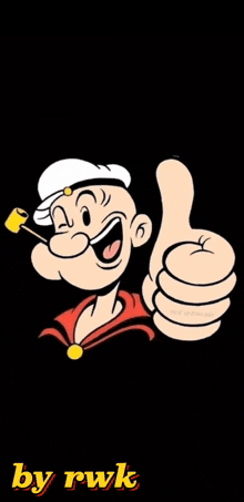 popeye the sailor giving a thumbs up sign