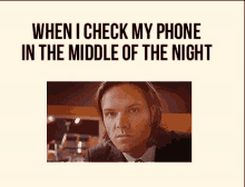 when i check my phone in the middle of the night sam winchester supernatural spn the cw