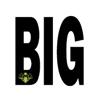 a black and green sign that says " big think "