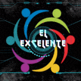 a logo for el excelente with a swirl of people