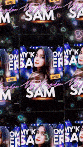 a collage of images of a woman with the name sam on them