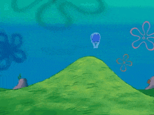 a cartoon character named spongebob is holding a fishing net
